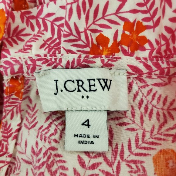 J Crew Womens Floral Tiered Midi Dress Size 4 Pink Sleeveless A Line Pockets - Picture 3 of 13